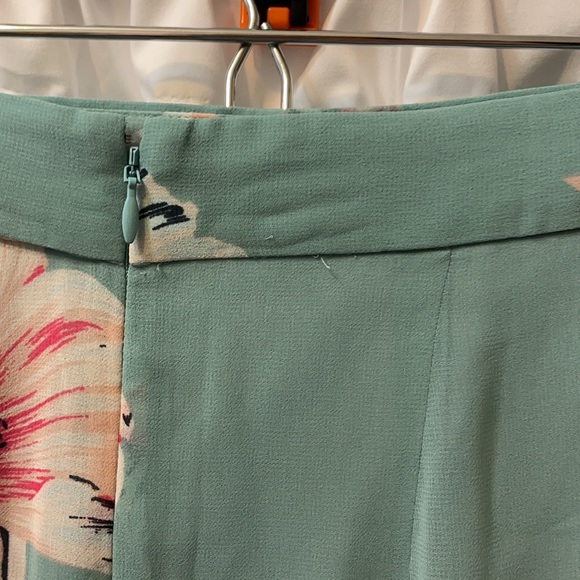 Ann Taylor petite teal floral tiered skirt - Picture 5 of 7